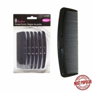 Wholesale Heavy Weighted Pocket Comb, Black - 6-Pack ($0.29 Each)