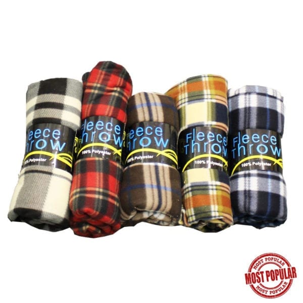 Wholesale Plaid Fleece Throw Blanket 78 X 66 in Canada Bargains Group