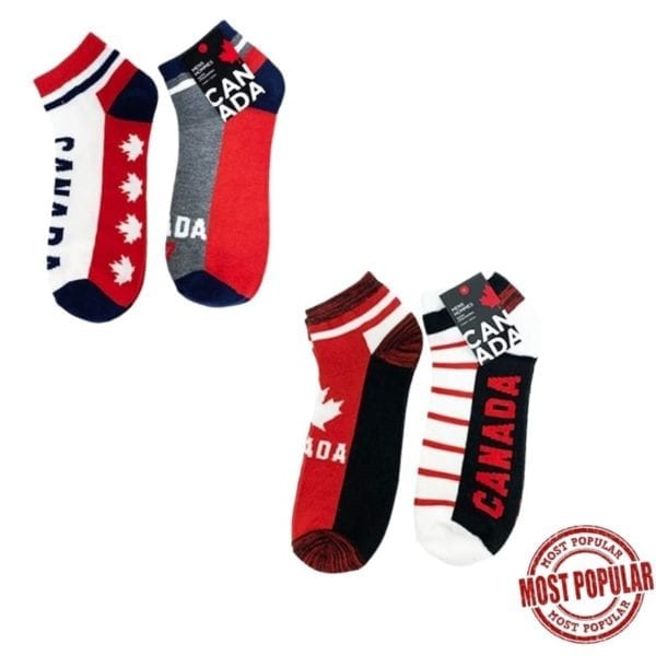 Wholesale Mens' Canada 2 - Pack Ankle Socks ($1.50 each)