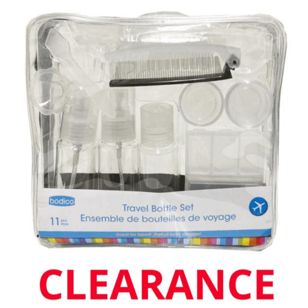 Wholesale Travel Bottle Set in Bag - 11 PCS ($0.68 each)