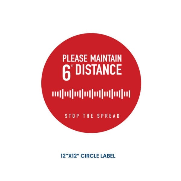 Wholesale Social Distancing Floor Sticker - 12"