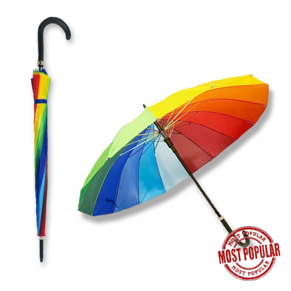 Wholesale Multicolour/Rainbow Umbrella with U-Handle