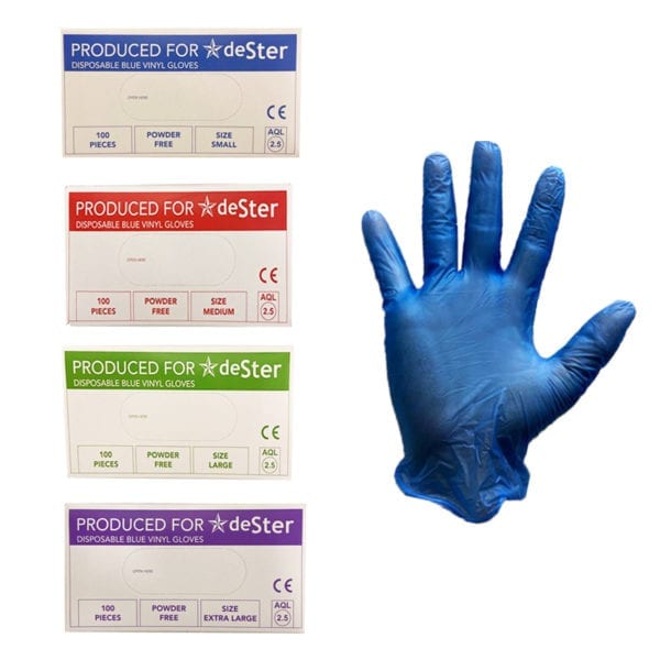 Wholesale Assorted Blue Vinyl Disposable Gloves – Small to X-Large - 1000 Pack