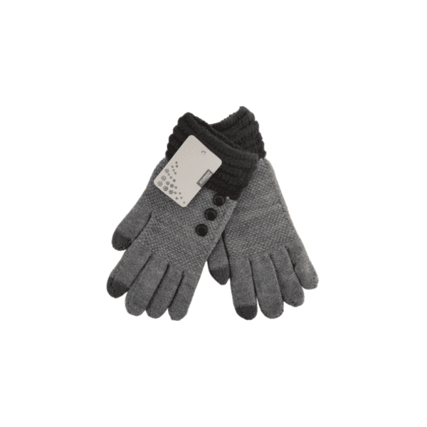 Wholesale Ladies’ Knit Texting Gloves with Buttons - Asst. Colours - Image 4