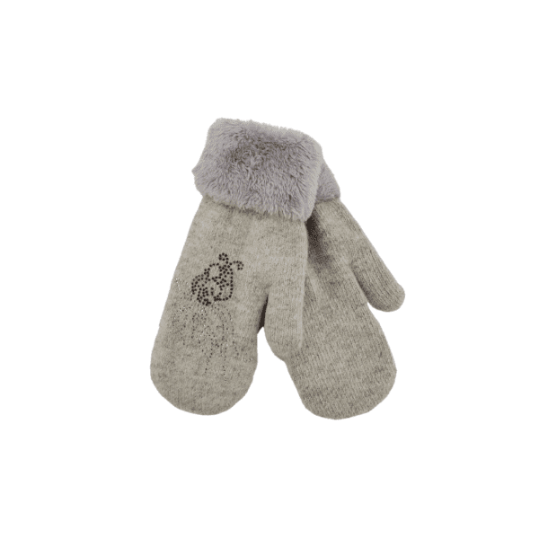 Wholesale Ladies' Winter Mitten with Cuff and Jewels - Assorted Colours - Image 2