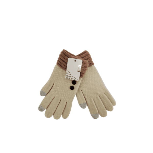 Wholesale Ladies’ Knit Texting Gloves with Buttons - Asst. Colours - Image 5