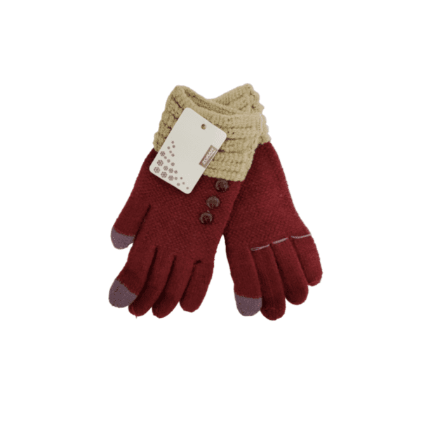 Wholesale Ladies’ Knit Texting Gloves with Buttons - Asst. Colours - Image 7
