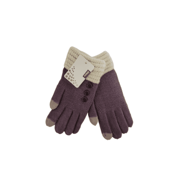 Wholesale Ladies’ Knit Texting Gloves with Buttons - Asst. Colours - Image 9