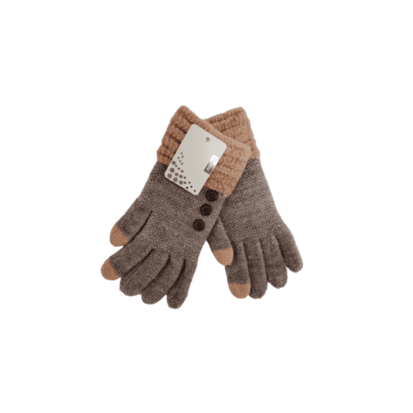 Wholesale Ladies’ Knit Texting Gloves with Buttons - Asst. Colours - Image 3