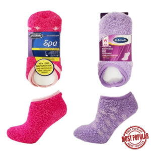 Wholesale Ladies’ Brand Name Dr. Scholl’s Spa Slipper Socks with Grippers – 2 Pack ($2.50 each)