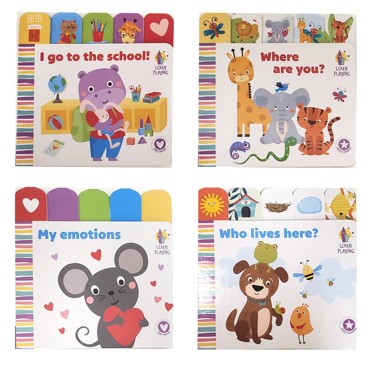 Wholesale Board Book with Tabs 4 Themes Assorted (6'' x 6