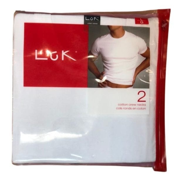 Wholesale Adult Crew Neck White T-Shirt, 2 pack- Size: L ($2.00 Each) - Image 2