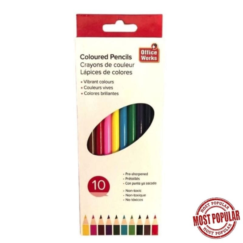 Wholesale Office Works Pencil Crayons 10Pack Bargains Group