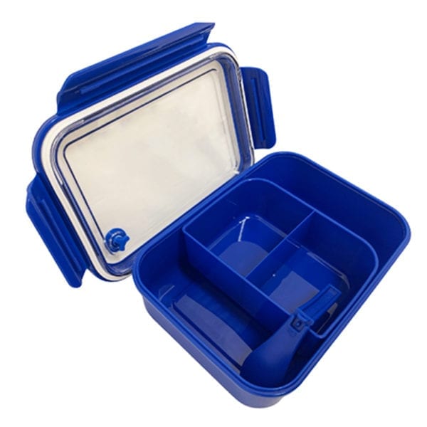 Custom Three Compartment Food Storage Box - Royal Blue
