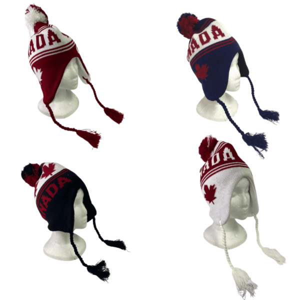 Wholesale Adult Canada Winter Hat with Toggle Ties - Asst. - Image 6