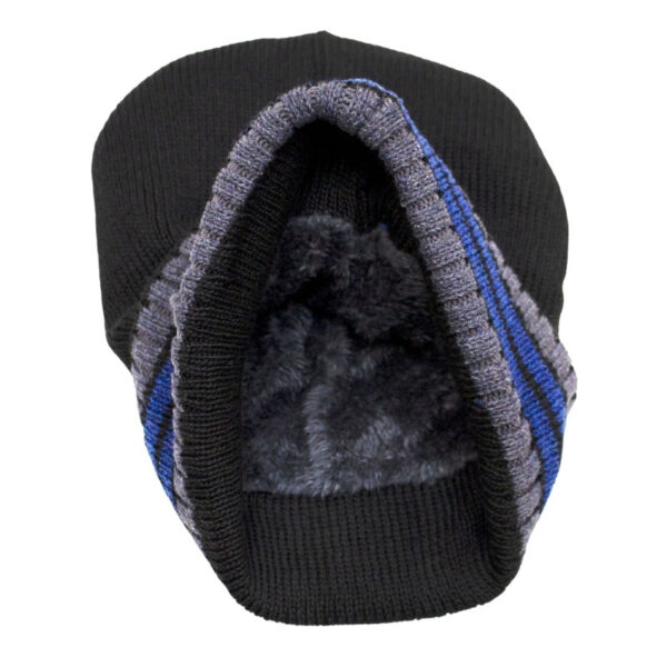 Wholesale Adult Winter Toque, Fur Lined with Stripes - Asst. Colour - Image 2
