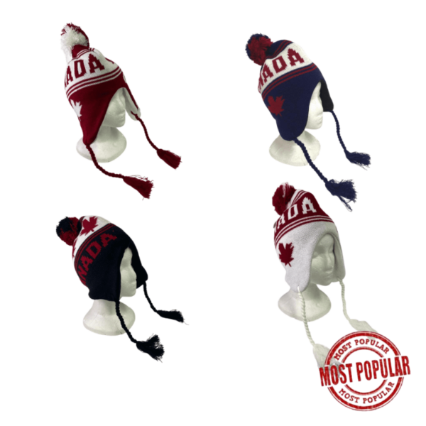 Wholesale Adult Canada Winter Hat with Toggle Ties - Asst.