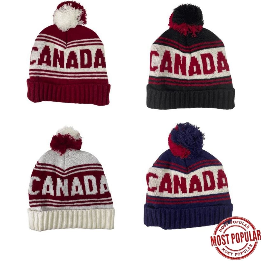 Wholesale Canada Adult Winter Hats/Toque with PomPom Assorted Colours