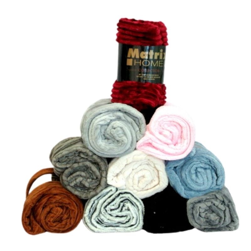 Wholesale Plush Throw Blanket 50″ X 60″ Assorted Solid Colours
