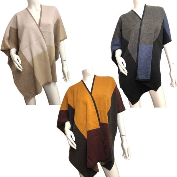 Wholesale Ladies Ruana- Assorted Colours