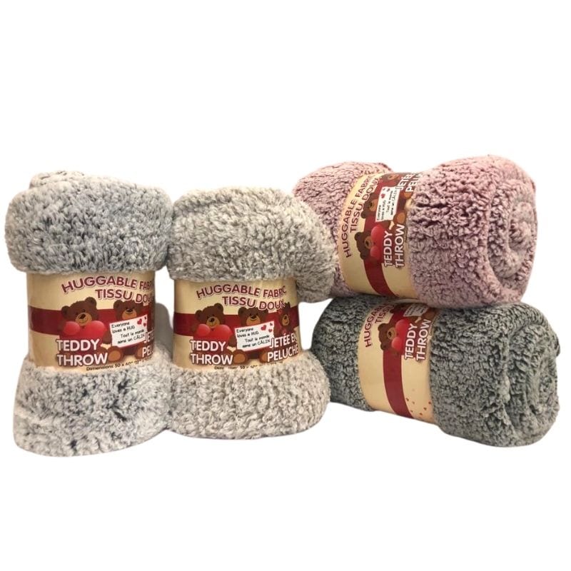 Wholesale Teddy Fleece Throw Blanket 50″ X 60″ – Assorted Solid Colours