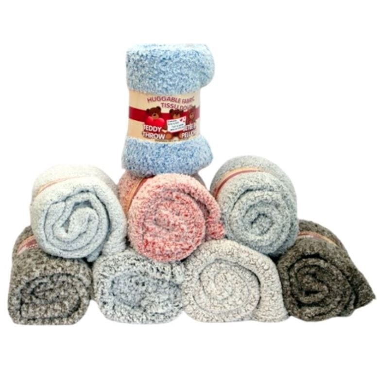 Wholesale Teddy Fleece Throw Blanket 50″ X 60″ – Assorted Solid Colours