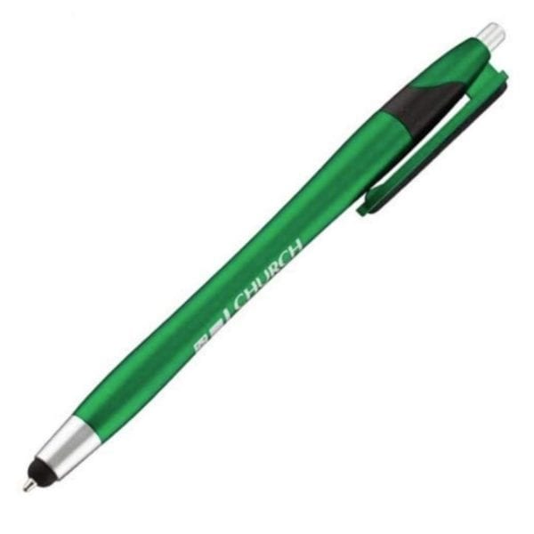 Custom Cloud Pen With Stylus & Micro Fiber Clip for Screen Cleaning - Image 2