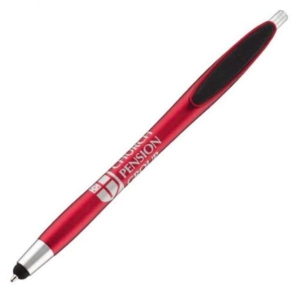 Custom Cloud Pen With Stylus & Micro Fiber Clip for Screen Cleaning - Image 3