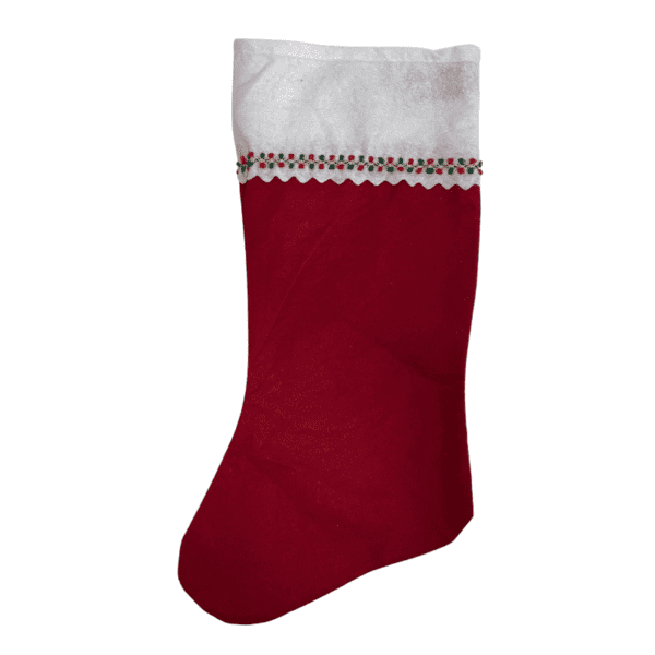 Wholesale Felt Christmas Stocking With Trim 19'' - 2 Assorted Colours - Image 2