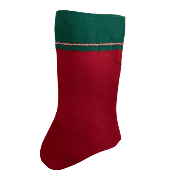 Wholesale Felt Christmas Stocking With Trim 19'' - 2 Assorted Colours - Image 3