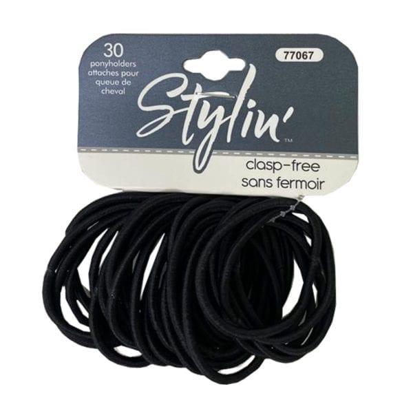 Wholesale Hair Elastics – Black - 30 Pack