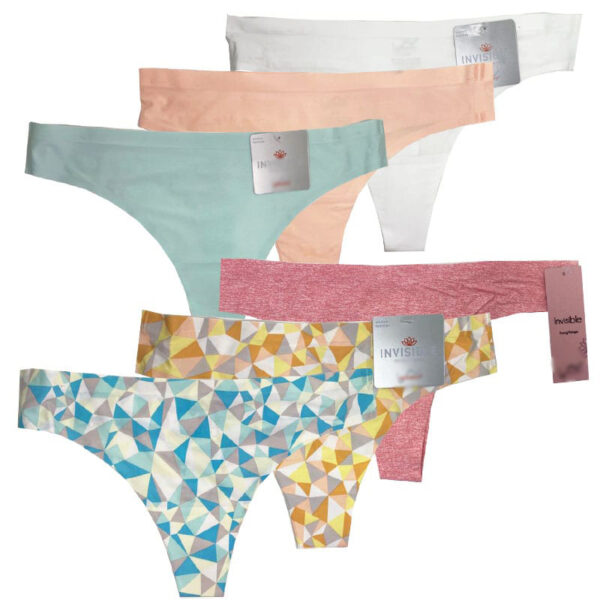 Wholesale Brand Name Ladies’ Seamless Thong Underwear (Size S-XL) - Asst Colours - Image 2