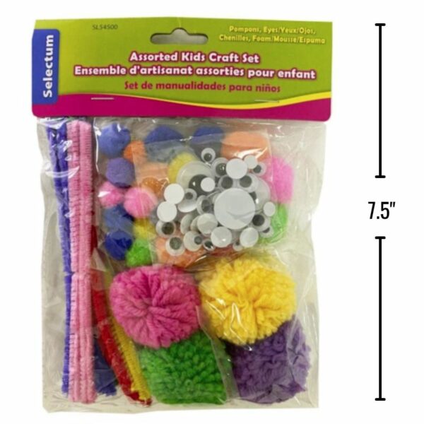 Wholesale Brand Name Kid’s Craft Set with Chenilles, Pom Poms, Googly Eyes