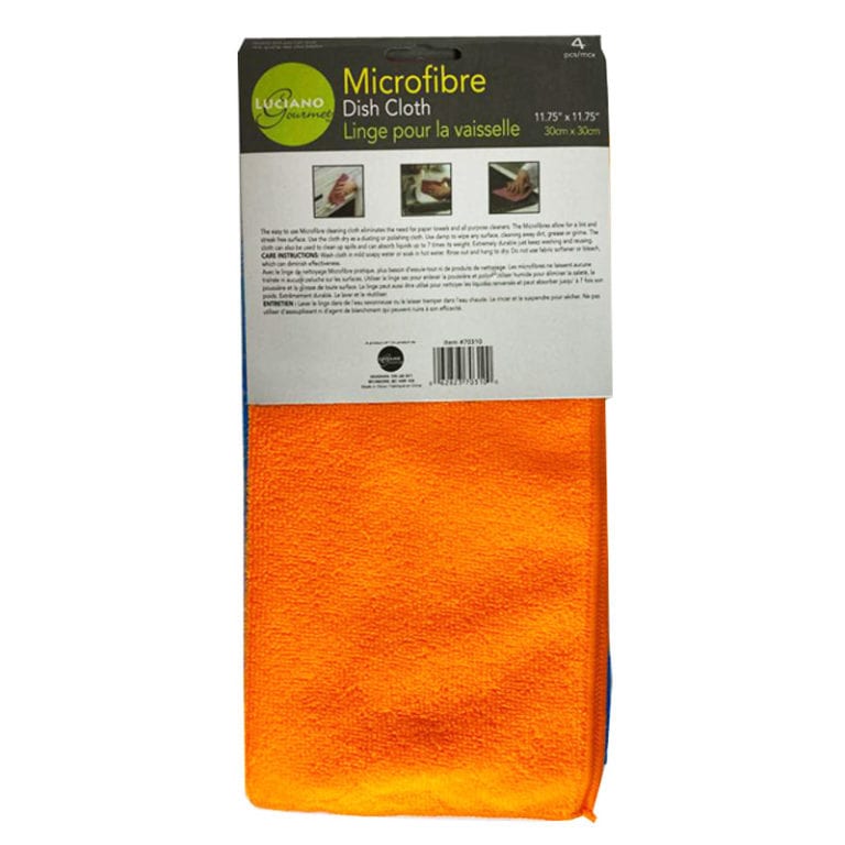 Wholesale Microfiber Dishcloth 4Pk 11.75" in Canada Bargains Group
