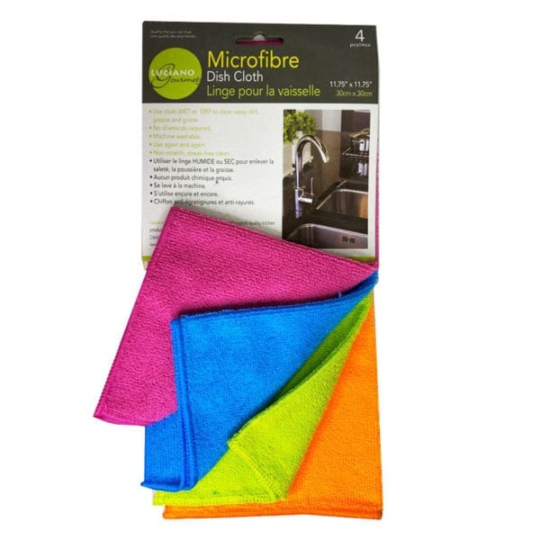 Wholesale Microfiber Dishcloth - 4 Pack - 11.75"x11.75"