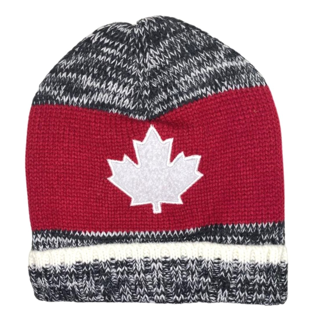 Wholesale Adult Knit Canada Winter Hats/Toque with Leaf and Stripe