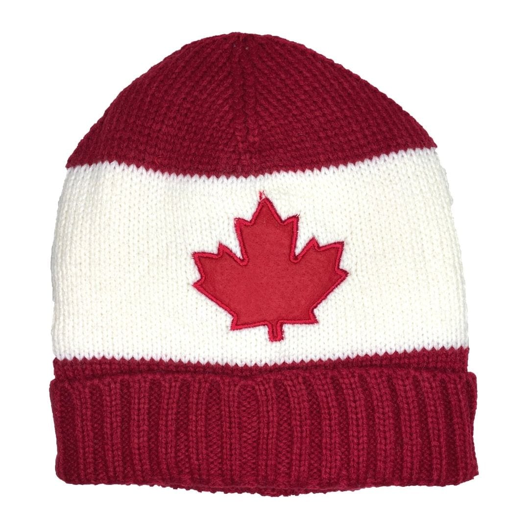 Wholesale Adult Knit Canada Winter Hats/Toque with Leaf Bargains Group