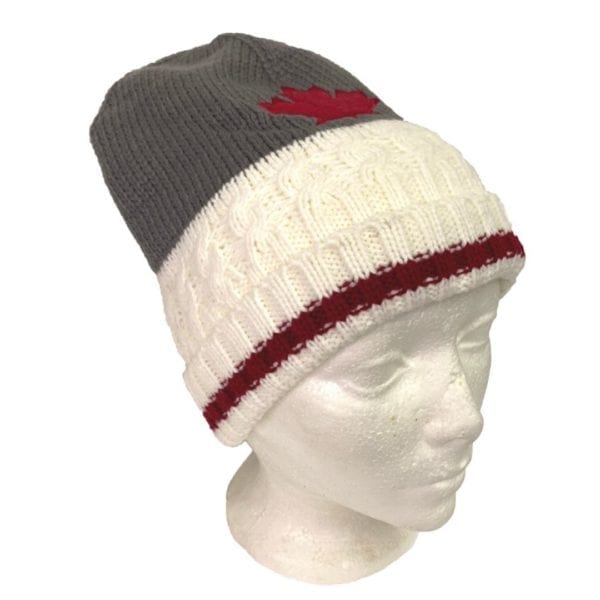 Wholesale Adult Knit Canada Winter Hats/Toque with Stripe - Image 2