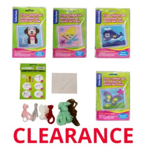 Wholesale Cross-Stitch Activity Set – 4 Asst. Styles (Size 4″ x 4″)