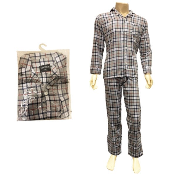 Wholesale Men's/Gender Neutral 2-Piece Flannel Plaid Pajama Set - Asst. Colours(Size M-XL) - Image 10