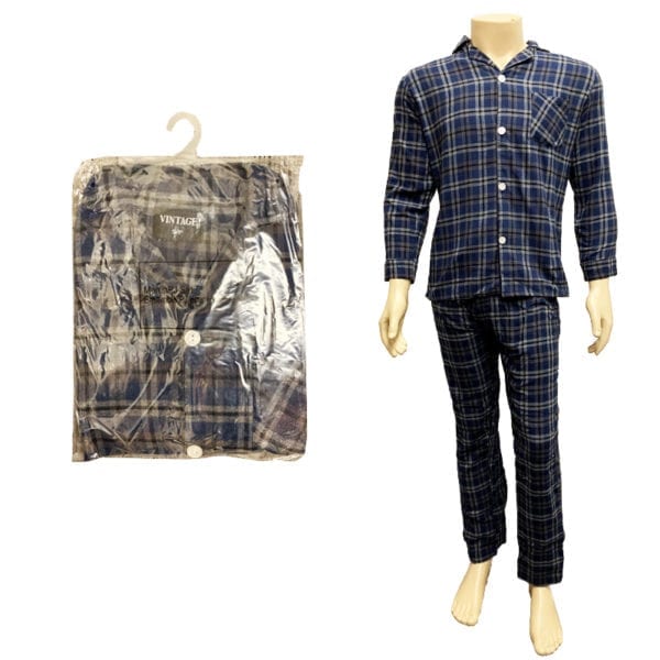 Wholesale Men's/Gender Neutral 2-Piece Flannel Plaid Pajama Set - Asst. Colours(Size M-XL) - Image 5