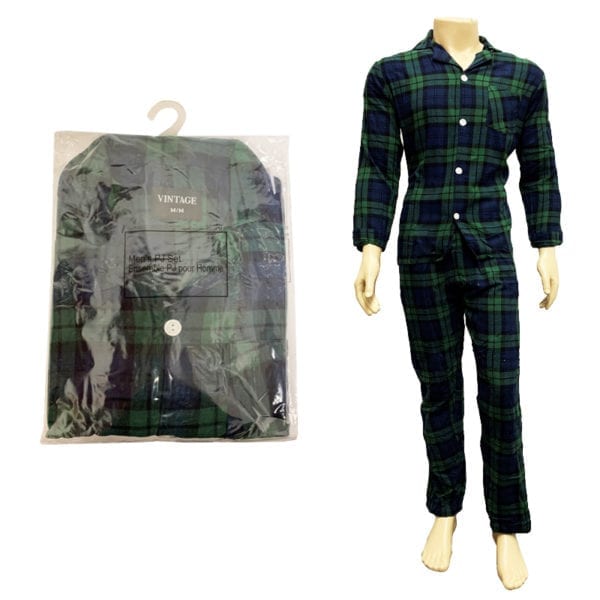 Wholesale Men's/Gender Neutral 2-Piece Flannel Plaid Pajama Set - Asst. Colours(Size M-XL) - Image 4