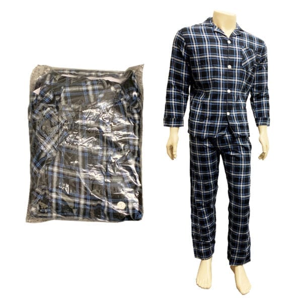 Wholesale Men's/Gender Neutral 2-Piece Flannel Plaid Pajama Set - Asst. Colours(Size M-XL) - Image 2