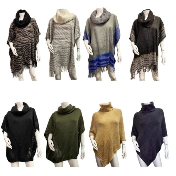 Wholesale Ladies’ Designer Poncho – Asst. Colours and Prints - Image 11