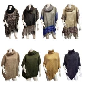 Wholesale Ladies’ Designer Poncho – Asst. Colours and Prints