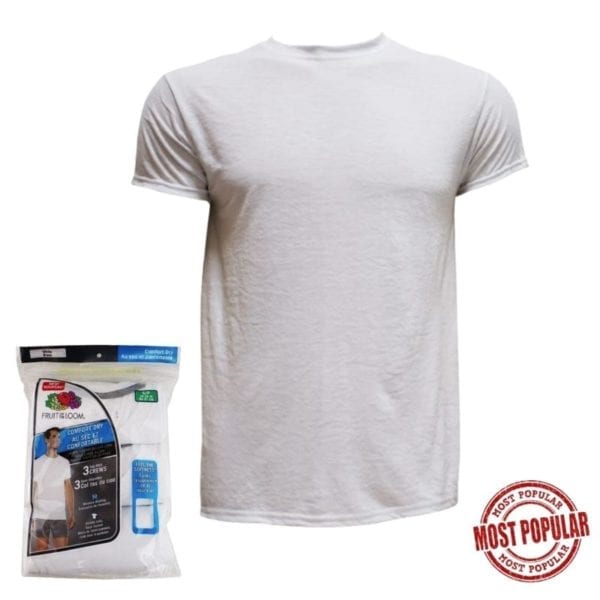 Wholesale Adult/Youth 3 Pack White Comfort Dry T-Shirt – Size Small ($2.00 Each)