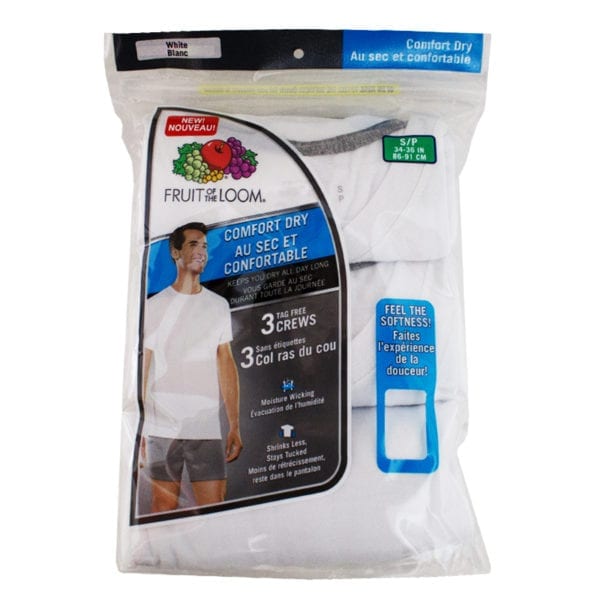 Wholesale Adult/Youth 3 Pack White Comfort Dry T-Shirt – Size Small ($2.00 Each) - Image 2