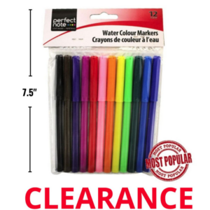 Wholesale 12-Pack Water Colour Markers ($0.13 each)