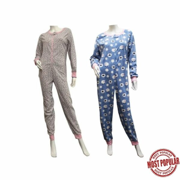 Wholesale Ladies Micro Polar Onesie Asst. Prints(Size: S/M - L/XL)