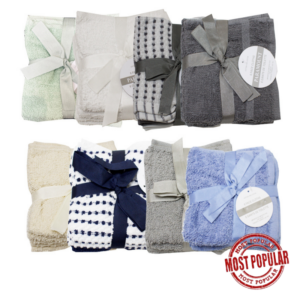 Wholesale Face Cloth/Towel, 6 Pack - Asst. Colours ($1.00 each)